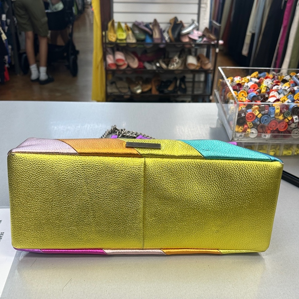 Kurt Geiger Rainbow Striped Shoulder Bag - Picture 3 of 9